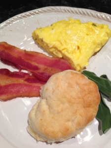 Biscuits-breakfast,omelete, sage, bacon